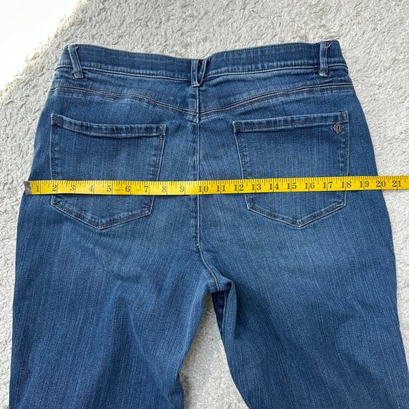 Democracy "Ab" Solution Tapered Straight Leg Jeans High Rise Distress Sz: 14 - Picture 8 of 10